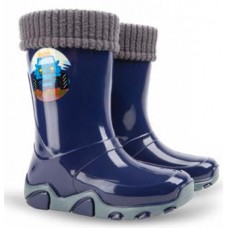 от 19 Euro. Размери 20до35 номер, WATERPROOF, ВОДО-УСТОЙЧИВИ, DEMAR Бебешки и Детски LUX гумени ботуши с Подвижна Топла Подплата.  0402-0403-D, СИН .